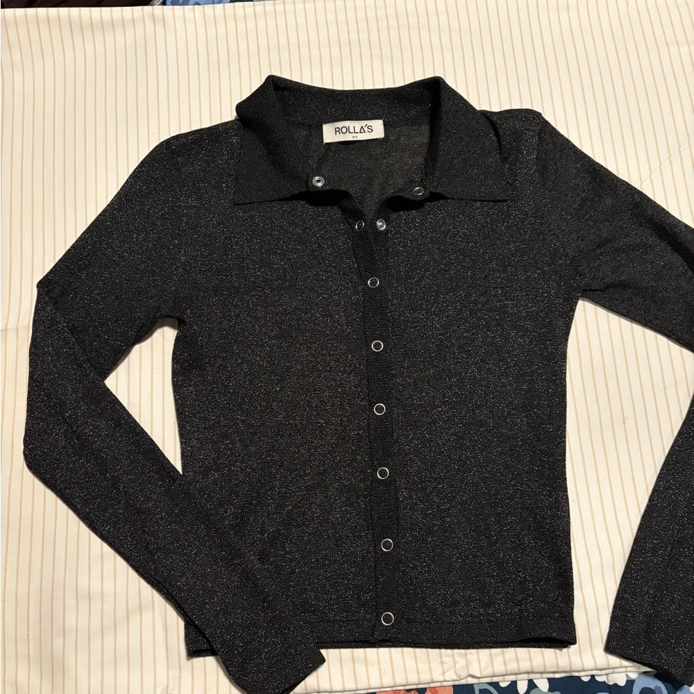 Rolla's Caroline lurex button up